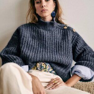 Sezane Oliver Sweater / Jumper - China Blue - EUC